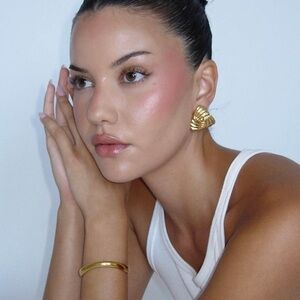 24K Gold Vintage Inspired Earrings*Triangle Earrings*Tri Gold*Statement Earrings